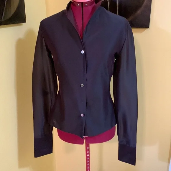 Exte Sheer button down top - Picture 3 of 13